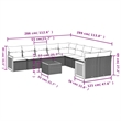 vidaXL 11 Piece Solid Acacia Wood Sofa Set in Gray