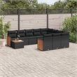 vidaXL 11 Piece Steel Large Sofa Set in Black