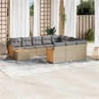 vidaXL 11 Piece Solid Acacia Wood Large Sofa Set in Beige