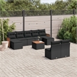 vidaXL 10 Piece Steel Sofa Set in Black
