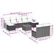 vidaXL 10 Piece Steel Sofa Set in Black