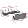 vidaXL 10 Piece Sofa Set in Black/White/Cream