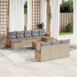 vidaXL 11 Piece Steel Sofa Set in Gray/Beige