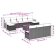 vidaXL 11 Piece Steel Sofa Set in Gray/Beige