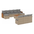 vidaXL 11 Piece Steel Sofa Set in Gray/Beige