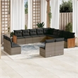 vidaXL 13 Piece Solid Acacia Wood Sofa Set in Gray