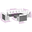 vidaXL 13 Piece Steel Sofa Set in Gray/Beige