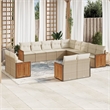vidaXL 13 Piece Steel Sofa Set in White/Cream/Beige