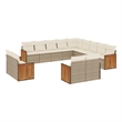 vidaXL 13 Piece Steel Sofa Set in White/Cream/Beige