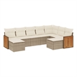 vidaXL 9 Piece Poly Rattan Sofa Set in Beige