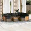 vidaXL 10 Piece Solid Acacia Wood Small Sofa Set in Gray