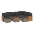 vidaXL 10 Piece Solid Acacia Wood Small Sofa Set in Gray
