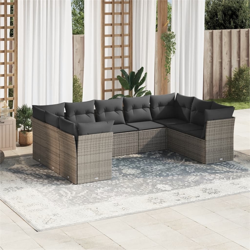 vidaXL Steel Sofa Set in Gray