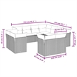 vidaXL 11 Piece Steel Large Sofa Set in Gray