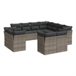 vidaXL 11 Piece Steel Large Sofa Set in Gray