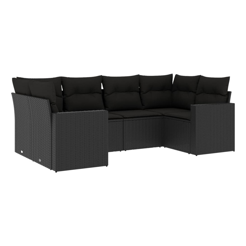 vidaXL 6 Piece Steel Sofa Set in Black