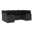 vidaXL 6 Piece Steel Sofa Set in Black