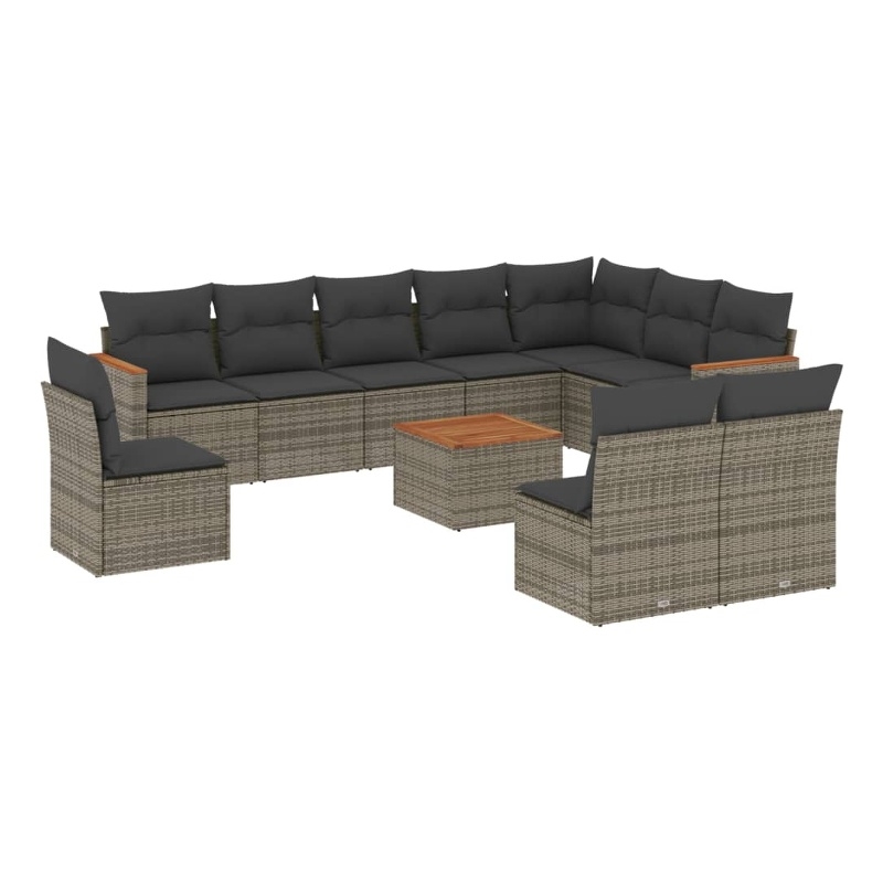 vidaXL 11 Piece Sofa Set in Dark Gray