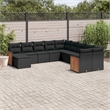 vidaXL 11 Piece Steel Sofa Set in Black
