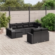 vidaXL 10 Piece Steel Sofa Set in Black