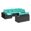 vidaXL 10 Piece Poly Rattan Patio Sofa Set
