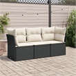 vidaXL 3 Piece Steel Sofa Set in Black/Cream