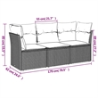 vidaXL 3 Piece Poly Rattan Large Sofa Set in Beige