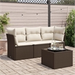 vidaXL 4 Piece Steel Medium Sofa Set in Brown