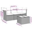 vidaXL 4 Piece Steel Medium Sofa Set in Brown