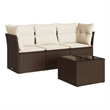 vidaXL 4 Piece Steel Medium Sofa Set in Brown