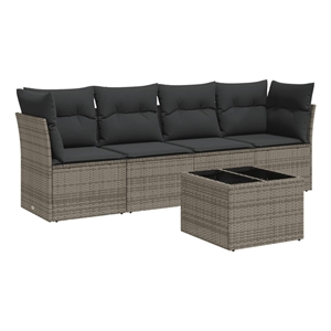 vidaXL 5 Piece Sofa Set in Gray