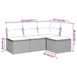 vidaXL 4 Piece Steel Sofa Set in Black
