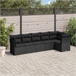 vidaXL Poly Rattan Large Sofa Set in Black
