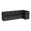 vidaXL Poly Rattan Large Sofa Set in Black