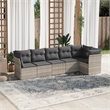 vidaXL Poly Rattan Sofa Set in Gray
