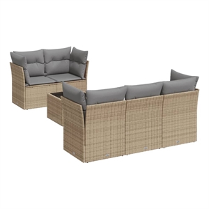vidaXL Steel Large Sofa Set in Beige