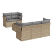 vidaXL Steel Large Sofa Set in Beige