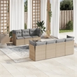vidaXL 8 Piece Steel Sofa Set in Gray/Beige