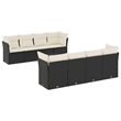 vidaXL 9 Piece Steel Large Sofa Set in Black