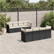 vidaXL 9 Piece Steel Large Sofa Set in Black