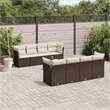 vidaXL 9 Piece Sofa Set in White/Brown/Cream