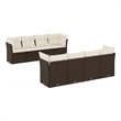 vidaXL 9 Piece Sofa Set in White/Brown/Cream