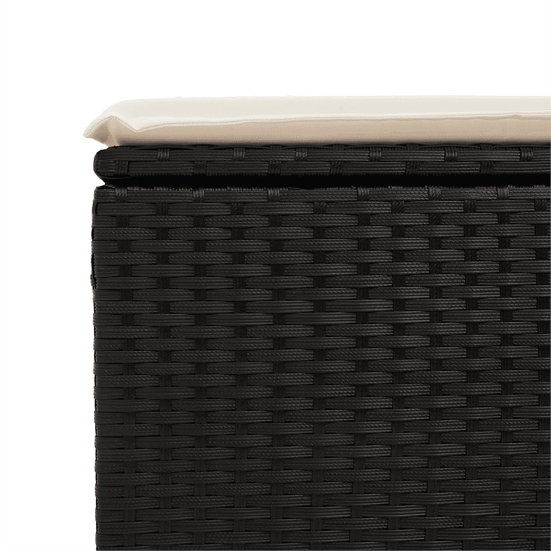 vidaXL Poly Rattan Large Sofa Set in Black/White/Cream