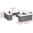vidaXL Poly Rattan Large Sofa Set in Black/White/Cream