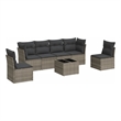 vidaXL Poly Rattan Small Sofa Set in Gray