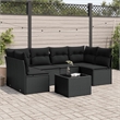 vidaXL 7 Piece Steel Sofa Set in Black