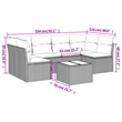vidaXL 7 Piece Steel Sofa Set in Black