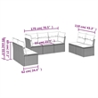 vidaXL 7 Piece Poly Rattan Sofa Set in Black/White/Cream