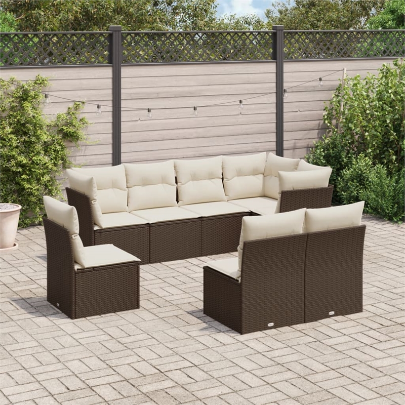vidaXL 8 Piece Poly Rattan Patio Sofa Set