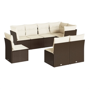vidaXL 8 Piece Poly Rattan Patio Sofa Set